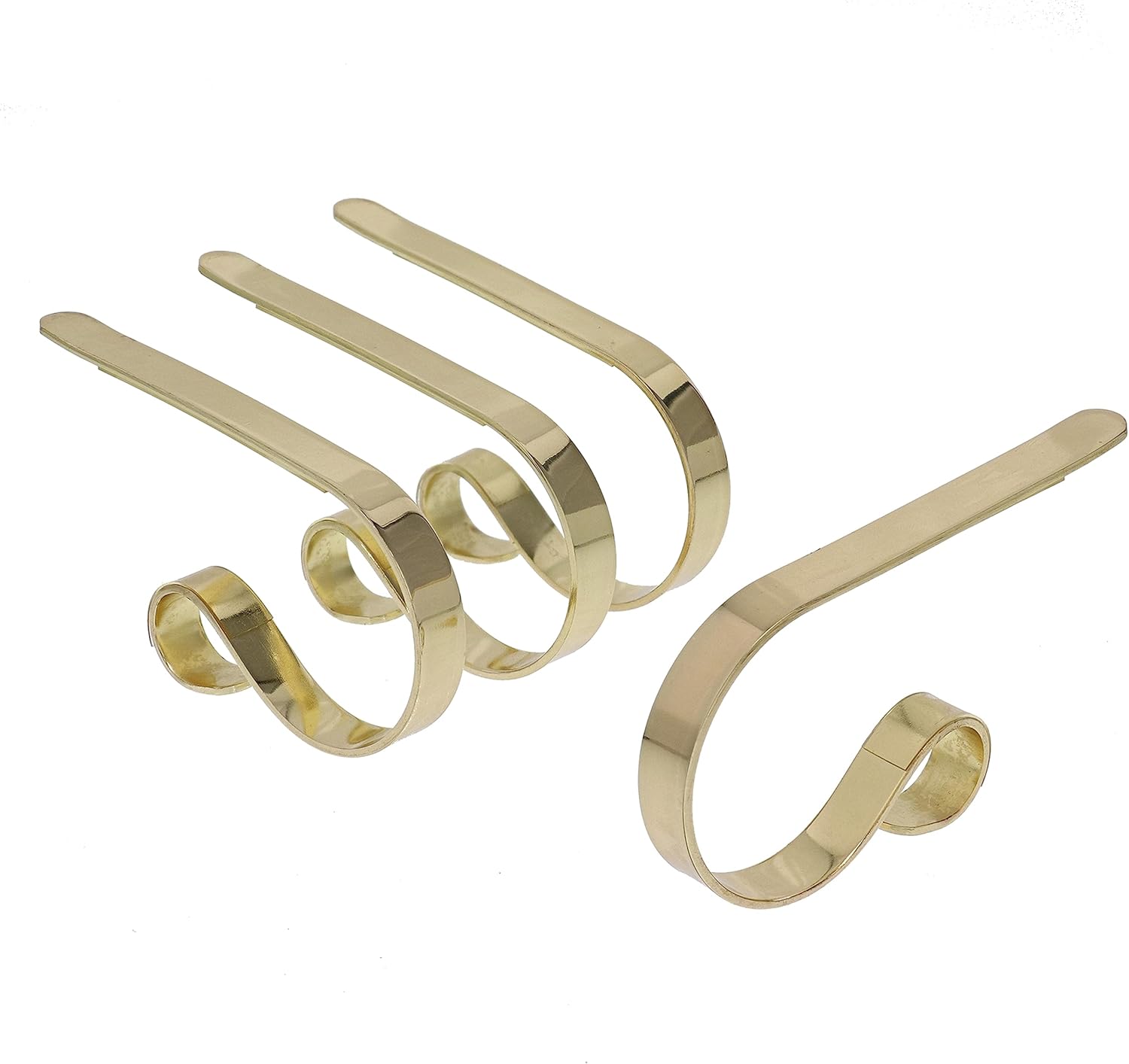 Stockings & Holders - Haute Decor The Original MantleClip Stocking Holder - 4 Pack (Brass)