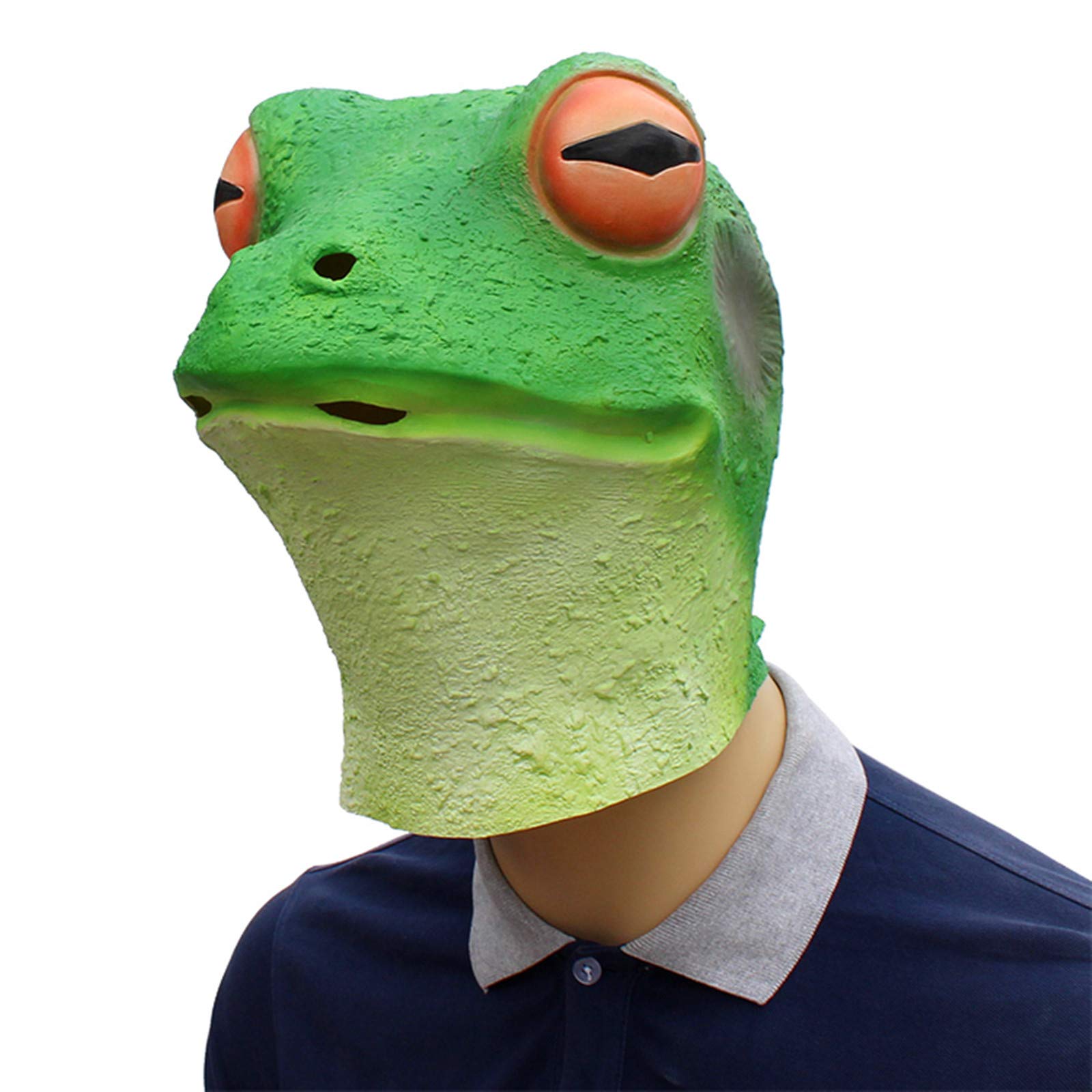 HAORONG Frog Mask Green Reptile Adult Latex Rubber Overhead Animal Costume