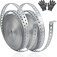AxiSculpt Galvanized Metal Pipe Strap 3/4-Inch x 100-Feet 24-Gauge for Pipe Support Hanging and Flexible Trimming with Holes 