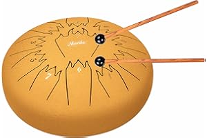 Nanrika Steel Tongue Drum, 10 Inch 11 Note, Percussion Instrument, Hand Pan Drum, With Bag, Music Book, Drumstick and Finger Cover (Gilt diamond)