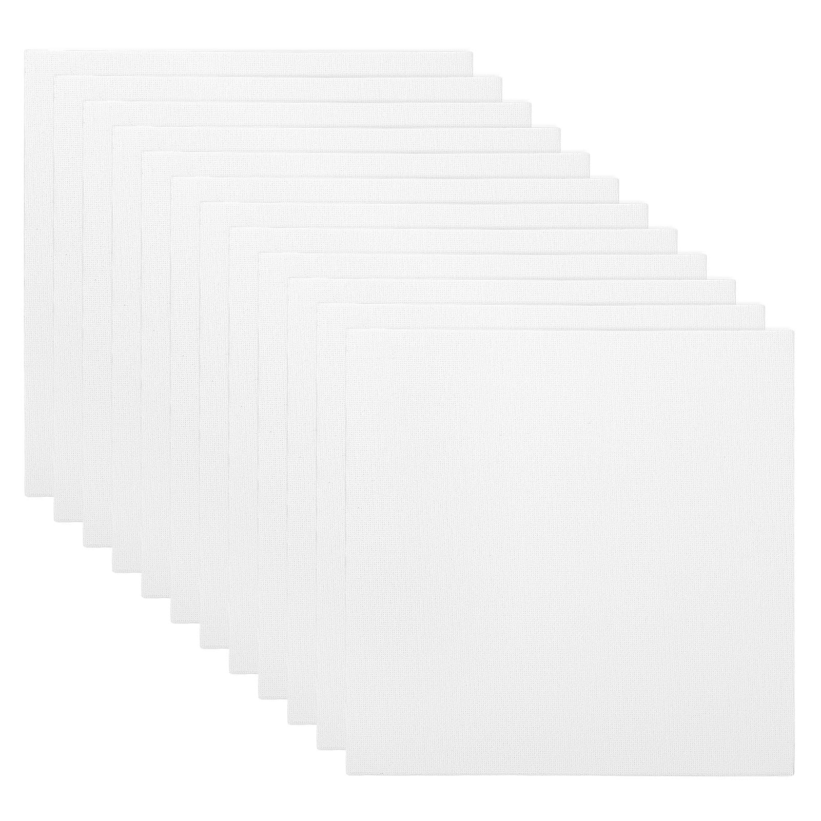 PATIKIL 7x7 Canvas Boards for Painting, 12Pack 100% Cotton Square Triple Primed Stretched Blank Canvas Panel for Acrylic, Oil, Tempera Paints, White