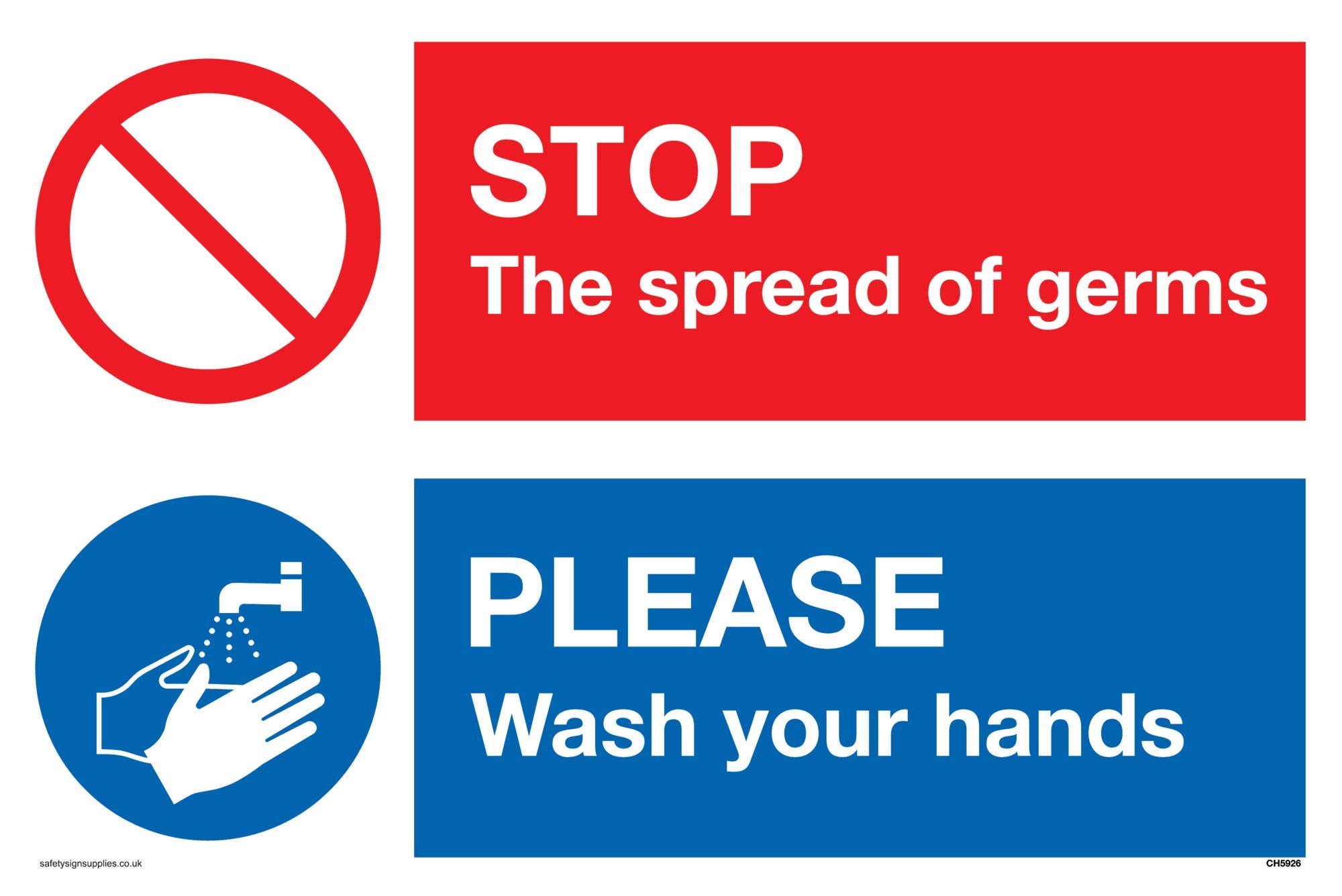 STOP germs PLEASE wash your hands sign - Vinyl/Sticker