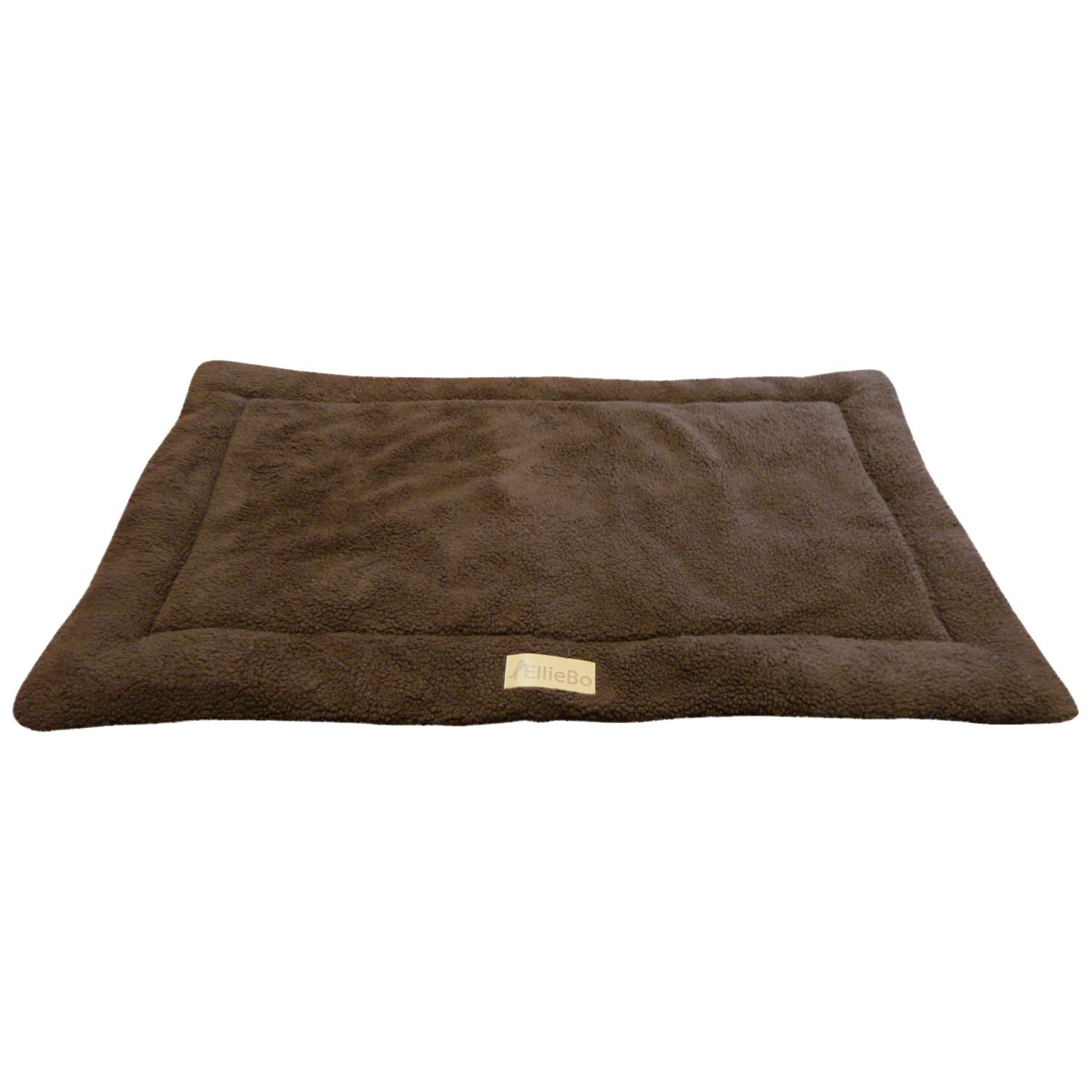 Ellie-Bo XL Brown Sherpa Fleece Mat for 42-inch Dog Cage