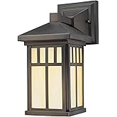 Westinghouse 6732800 Burnham One-Light Exterior Wall Lantern on Steel with Honey Art Glass, Oil Rubbed Bronze Finish, 1 Pack