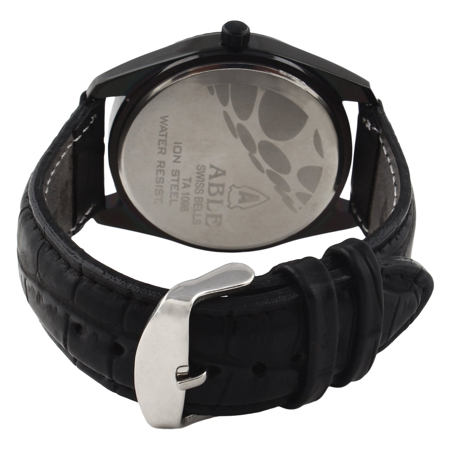 svviss bells&trade; stylish black dial black watch ta-608blkdblkstrap