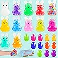 12Packs Easter Bunny Stress Balls with Eggs,Easter Basket Stuffers,Easter Squishy Squeeze Balls Bulk Fidget Toys for Adults,Stress Relief Balls,Easter Gifts Party Favors
