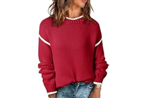 SHEWIN Womens Sweaters Crewneck Long Sleeve Knit Pullover Sweater Casual Fall Tops for Women 2025