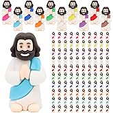 Yelakey 100pcs Mini Jesus Figurines in Bulk, Jesus Figurines for for Nativity Scenes, Home Decor and Easter Egg Stuffers
