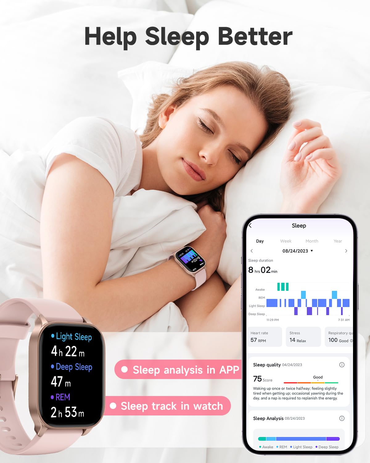 TOOBUR Smart Watch for Women, Answer/Make Calls, Alexa Built-in, Fitness Watch IP68 Waterproof/Heart Rate/Sleep Monitor/100 Sports, Step Counter, Ladies Smartwatch Compatible Android IOS