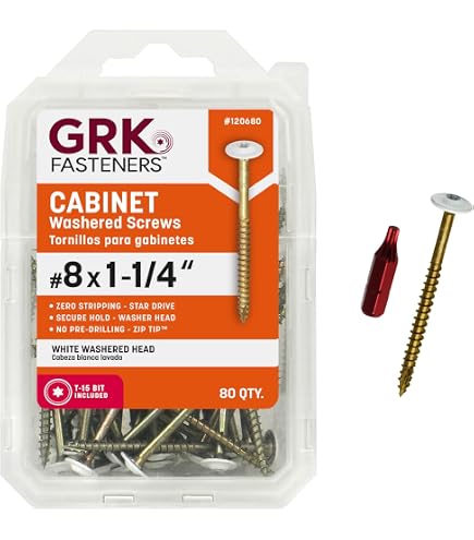 GRK Fasteners 120660 White Cabinet #8 x 2-1/2