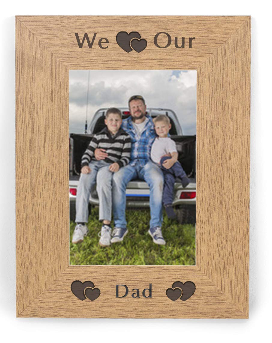 Chris Bag Of Goodies We Heart Our DAD 6x4 Photo Picture Frame Photoframe Love for Birthday Novelty Gifts Presents Keepsake Ideas From Kids Children