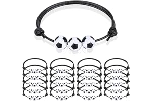 ZELARO 20 Pcs Sports Party Favors Charm Bracelets,Soccer Basketball Football Baseball Volleyball Bead Ball Bracelets Adjustable Inspirational Wristbands Sport Theme Birthday Party Favor Gifts for Teen Adults