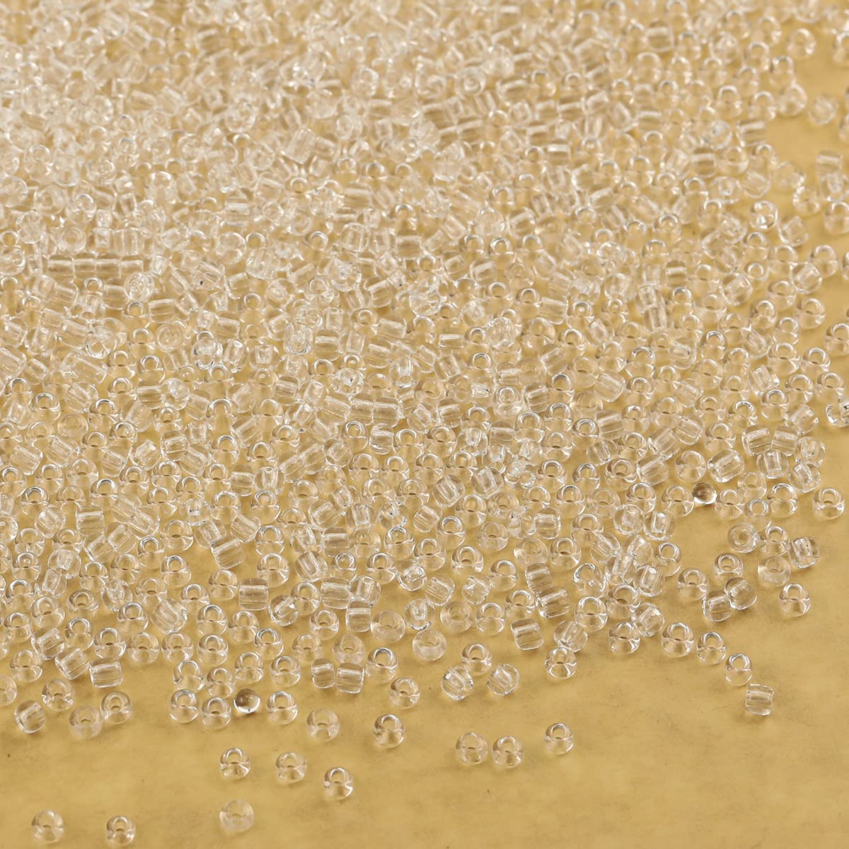 Bala&Fillic Transparent Color 3mm Seed Beads About 3600pcs/100Grams in Bag, 8/0 Glass Craft Beads for Making Bracelet Necklace Earring(Transparent) — image 1