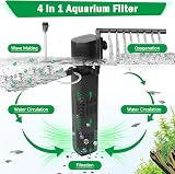 AQQA 4-in-1 Fish Tank Filter 650L/h Adjustable Flow for Up to 200L view 2
