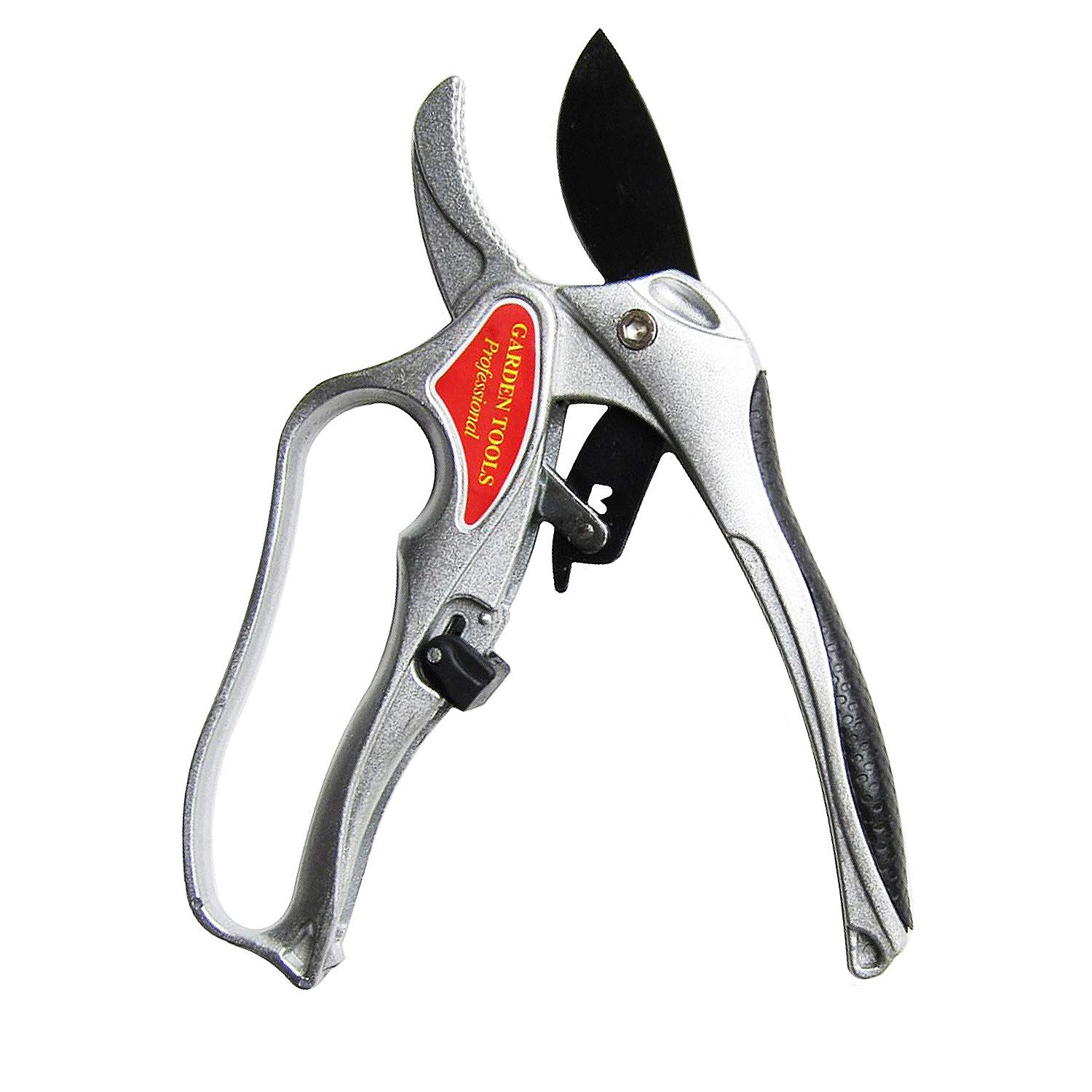 Ratchet Secateurs, Ergonomic Heavy Duty Garden Scissors Pruner Sharp SK5 Blade Lightweight Pruning Shears for Trees, Plants, Hedges, Bonsai, Silver