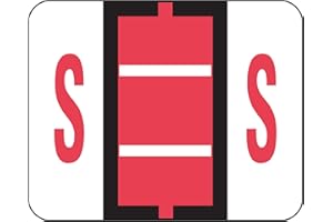 Smead BCCR Bar-Style Color-Coded Alphabetic Label, S, Label Roll, Pink, 500 Labels per Roll, (67089)