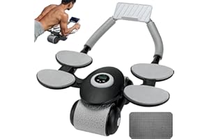 Ailinkor Ab Roller Wheel, New Ab Roller Wheel Automatic Rebound with 4 Elbow Supports, Automatic Rebound Abdominal Wheel with Timer, Abdominal Exercise Roller, Plank Ab Roller Wheel for Core Trainer