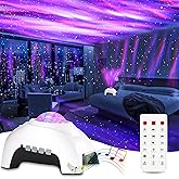 Star Projector, CIMELR Northern Galaxy Aurora Lights Projector with 14 Light Effects Bluetooth Speaker & White Noise, Remote 
