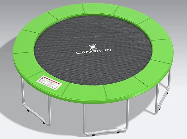 LANGXUN UNIVERSAL TRAMPOLINE REPALCEMENT SAFETY PAD, 8FT 10FT 12FT 14FT 15FT 16FT WATERPROOF SURROUND SPRING FOAM COVER FOR ROUND FRAME (BLACK, 15FT)