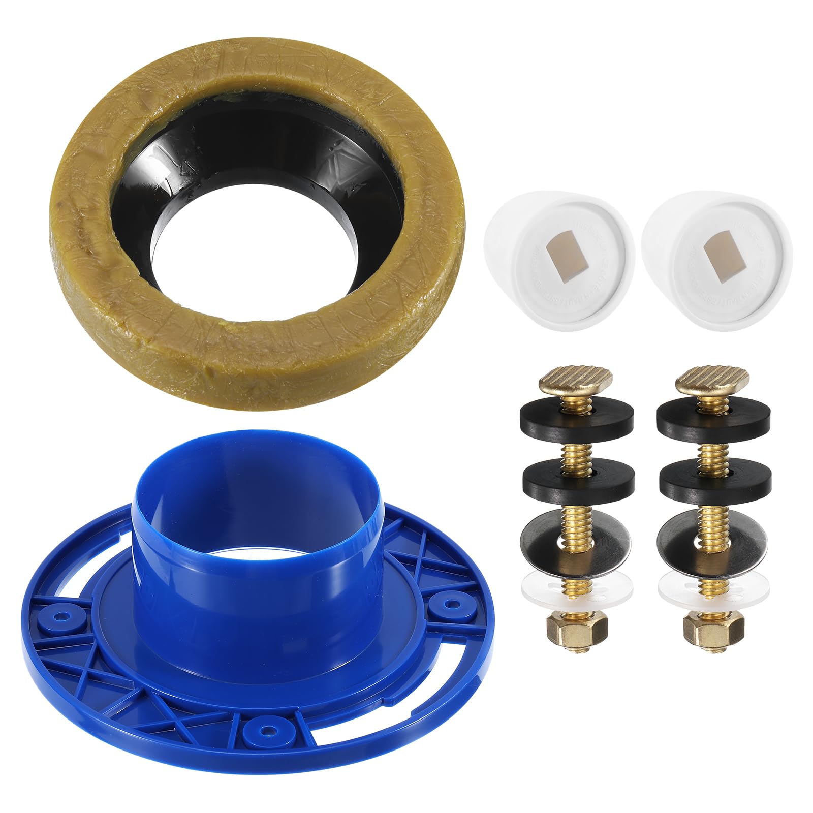 uxcell Toilet Bowl Wax Seal Kit, 1 Pack Toilet Bowl Wax Ring, Toilet Flanges and Wax Rings Fit 3-inch Waste Line