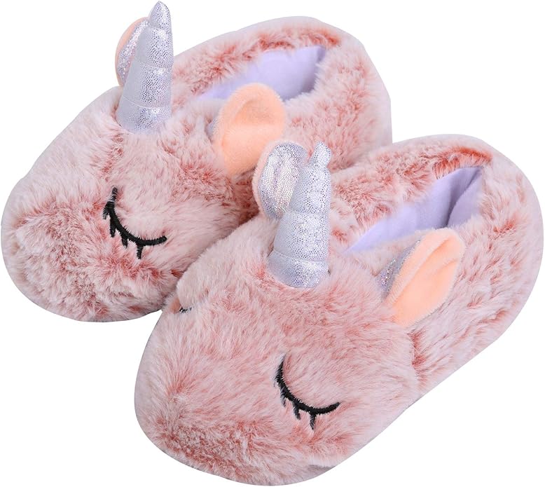 Buy Yinbwol Girls Unicorn Slippers Toddler Kids Cute Fluffy Indoor Home Non Slip Soft Warm