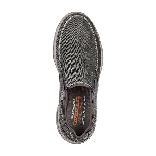 Skechers Mens Relaxed Fit-creston-moseco Moccasin, Charcoal, 11