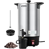 VEVOR Commercial Coffee Urn, 60 Cup 9 L Hot Beverage Dispenser with Dripless Faucet, Quick-Brewing Stainless Steel Large Commercial Coffee Maker, for Catering, Business, Party, Church & Restaurant