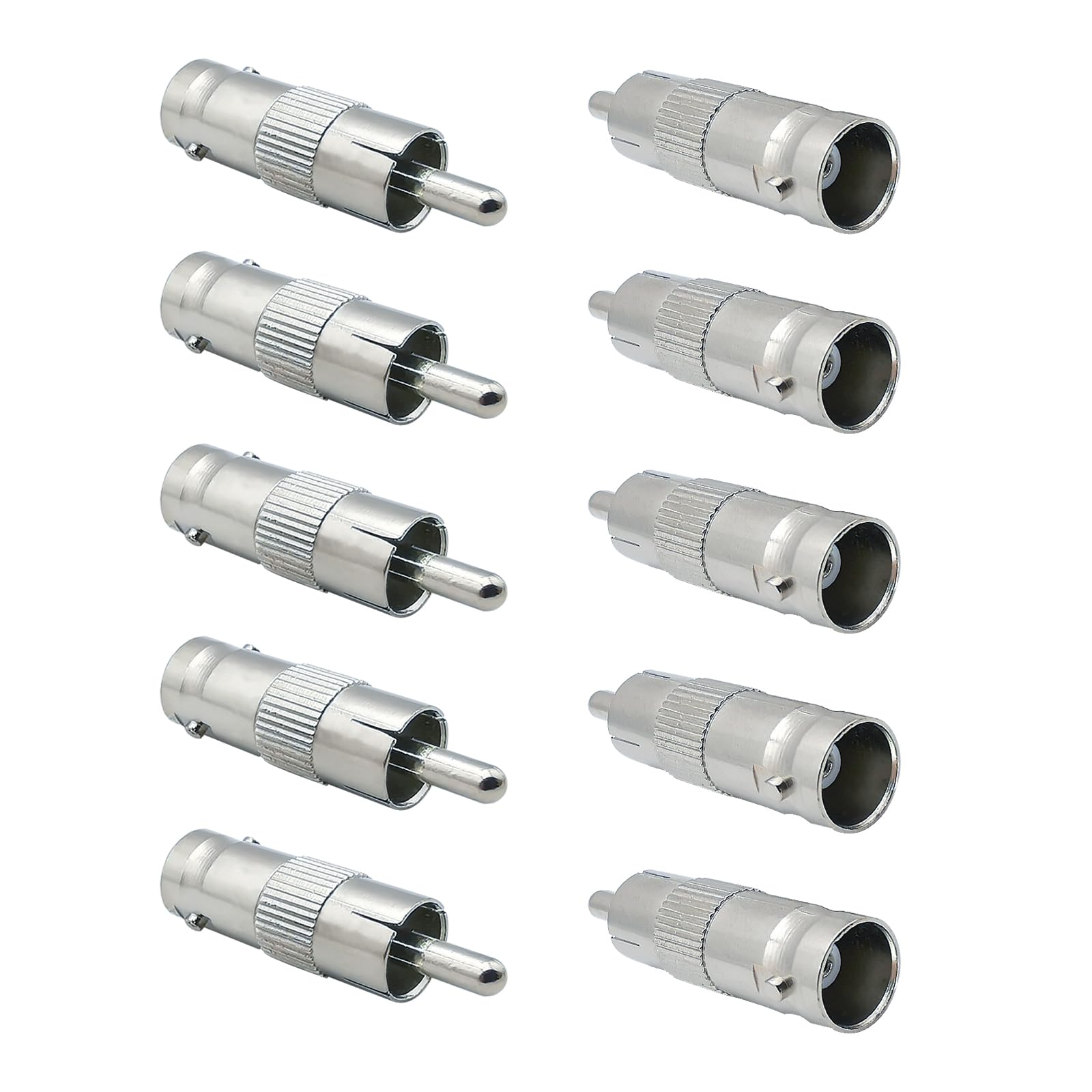 iYueMps BNC to RCA Adapter BNC Female to RCA/TV Phono Male Connector Plug Adapter - CCTV to Composite Video (10 x BNC Female to RCA Male)