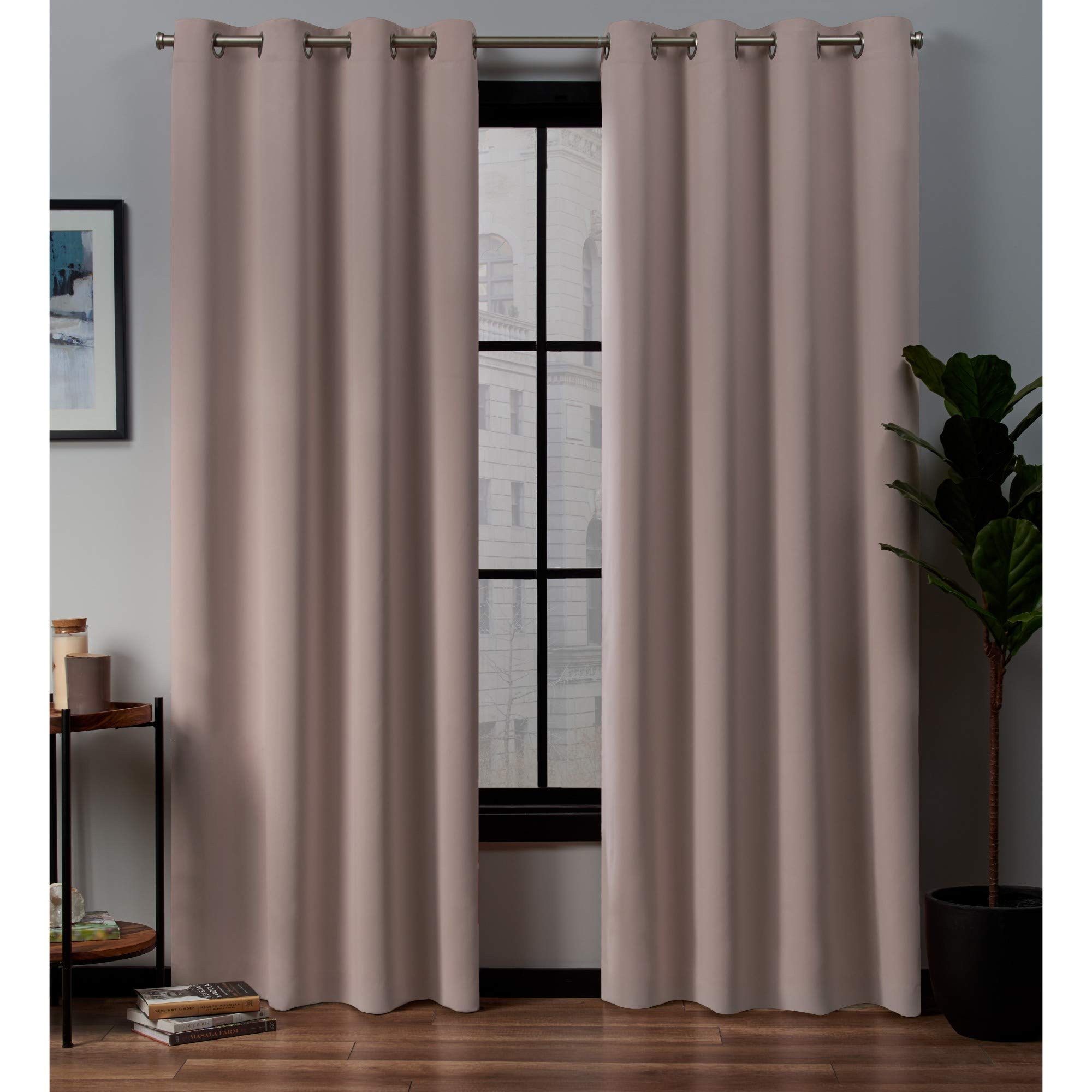 Exclusive Home Curtains Academy Total Blackout Grommet Top Panel Pair, Blush, 52x84, 2 Piece
