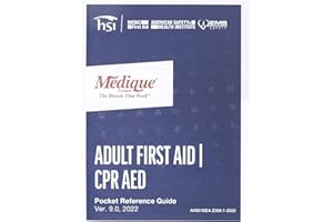 American Safety Health Institute FAGUIDE 37-Page First Aid Guide, Standard, Red/White/Blue