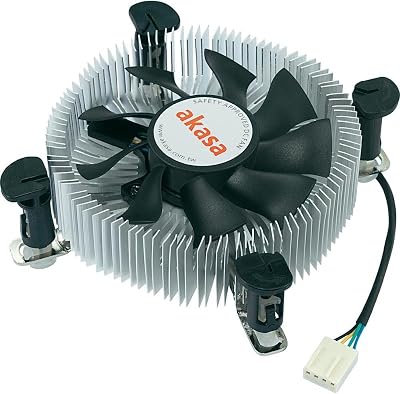Akasa AK-CCE-7106HP CPU Cooler Low Profile PWM Aluminium Copper Core LGA775 115X