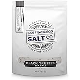 Black Truffle Salt by San Francisco Salt Company, 5 oz Gourmet Sea Salt with Real Black Truffles, Rich Earthy Flavor for Popc