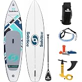 Solstice Watersports Islander Inflatable Stand-Up Paddle Board Kit | Pointed nose and 6 in core built for speed and glide; 11 ft 2 x 31 in; the whole kit packs into a backpack