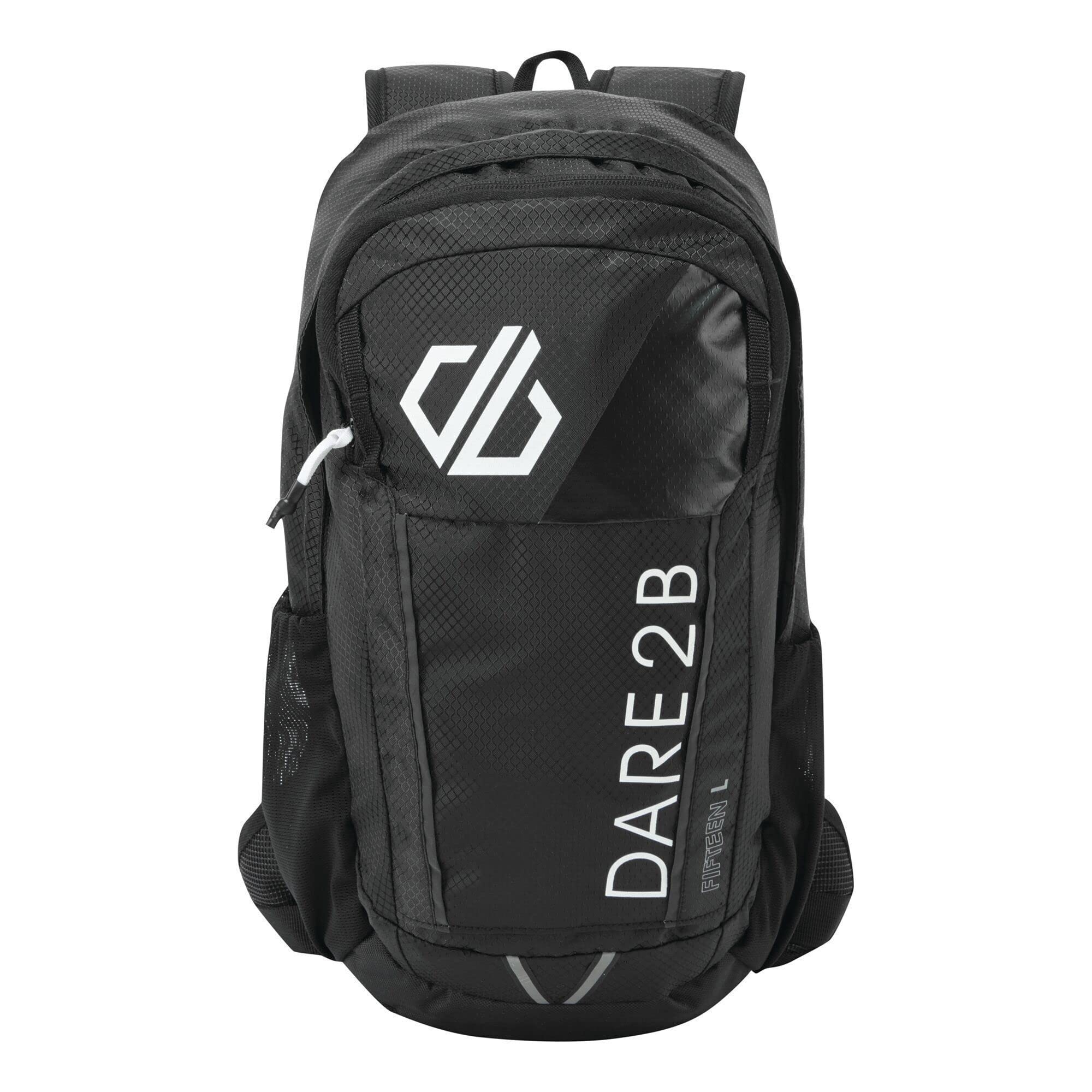 Dare2b 15L Vite Air Back Internal Hydration Storage Lightweight Hip Belt Zipped Front Pocket Rucksac Rucksacks - Black/White, Sgl
