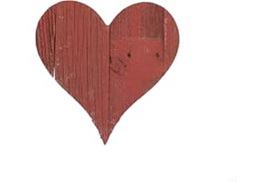 BARNWOODUSA LLC BARNWOODUSA Rustic Farmhouse Wood Heart | Valentines | Wall Decor | Rustic Red | Made from 100% Reclaimed and Recycled Wood | 8"