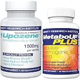 Lipozene Fiber Supplement, 120 Capsules + MetaboUP Plus 60 Capsules | Weight-Management Fiber + Energy Support Bundle