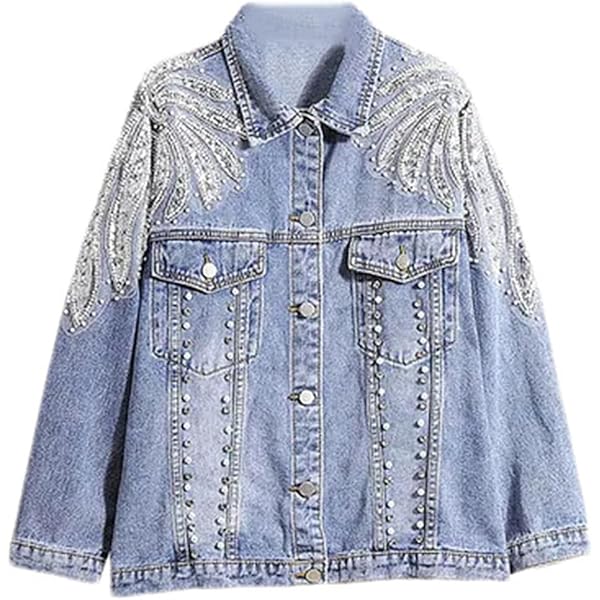 Amazon.com: Streetwear Loose Women Denim Jacket Autumn