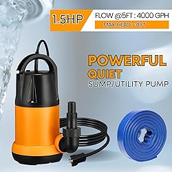 Limodot Submersible Water Pump With 25ft. Hose