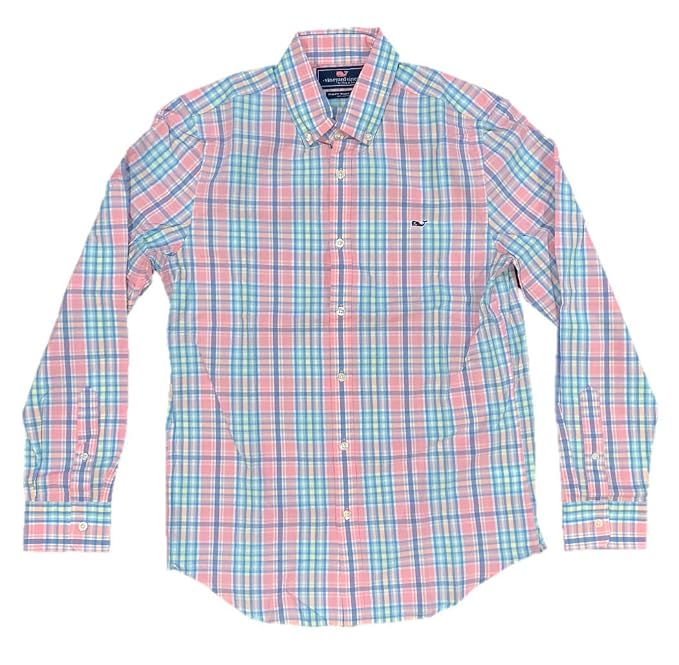 Vineyard Vines Mens Slim Fit Whale Shirt Button Down Dress