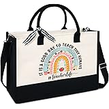 OASSIE Teacher Appreciation Gifts, Teachers Day Gifts, Teacher Tote Bag 13oz Canvas Tote Bag With Zipper