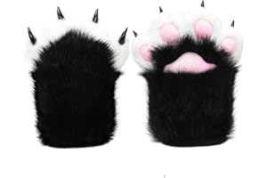 SCMCXCL Furry Paws Gloves Soft Claw Finger Gloves for Furry Costume, Perfect for Cat and Fox Fursuit Paws