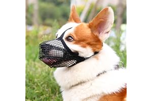 Crazy Felix Dog Muzzle, Soft Mesh Muzzle for Small Medium Large Dogs Labrador German Shepherd, Breathable Adjustable Mouth Guard for Biting Chewing Scavenging, Allows Panting and Drinking(Black,XS)