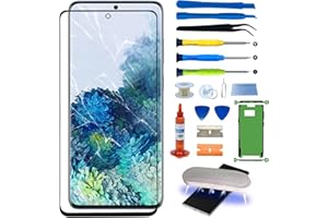 Agzssl for Samsung Galaxy S20 Plus Front Glass Repair Kit Screen Replacement Outer Glass Screen incl Waterpoof Frame Adhesive,Repair Glue and Lamp Tool Kit(No Digitizer,No LCD) 6.7 inch