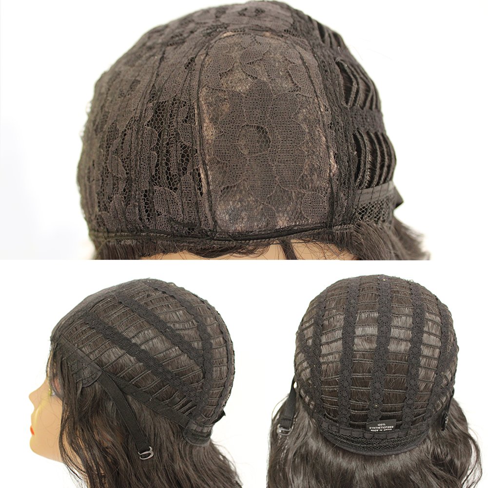 QD Tizer Afro Locken Perücke Synthetik keine Spitzenhaube mit Seide Dichte 61 cm Schwarz Amazon Beauty