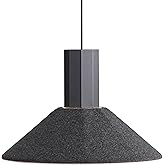 Golden Lighting Faroe 13in Integrated LED Pendant in Flecked Black/Grey Felt