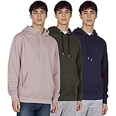 WHITE PEAK TRADING COMPANY 3 Pack Mens Fleece Hoodie Long Sleeve Lightweight Athletic Workout Sweatshirt for Men with Pockets