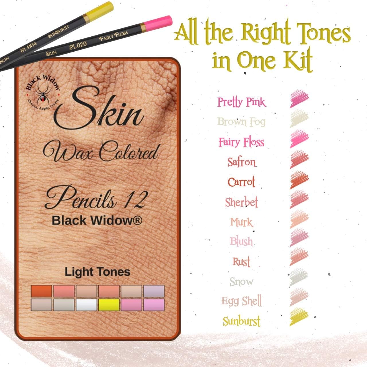 Light Tone Skin Colored Pencils for Adults - Color Pencils for Portraits and Skintone Artists - A Complete Color Range - Now With Light Fast Ratings. : Office Products