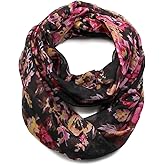 Scarfand's Romantic Rose Prints & Floral Patterns Lightweight Infinity Fashion Scarves Wraps