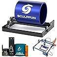 SCULPFUN Laser Rotary Roller, Laser Engraver Y-axis Rotary Module for Engraving Machine, 360° Engraving Cylindrical Objects Cans, Compatible with Most Laser Engraving Machines