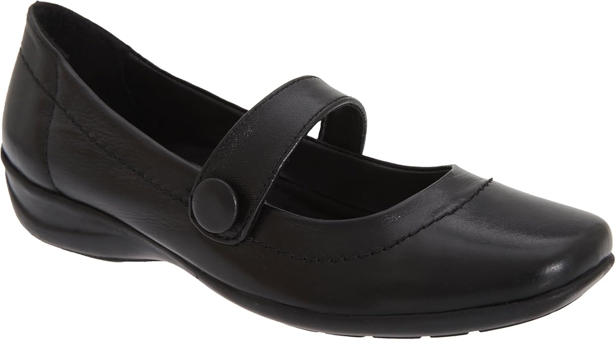 Mod Comfys Womens/Ladies Softie Leather Button Bar Flattie Shoes (6 UK